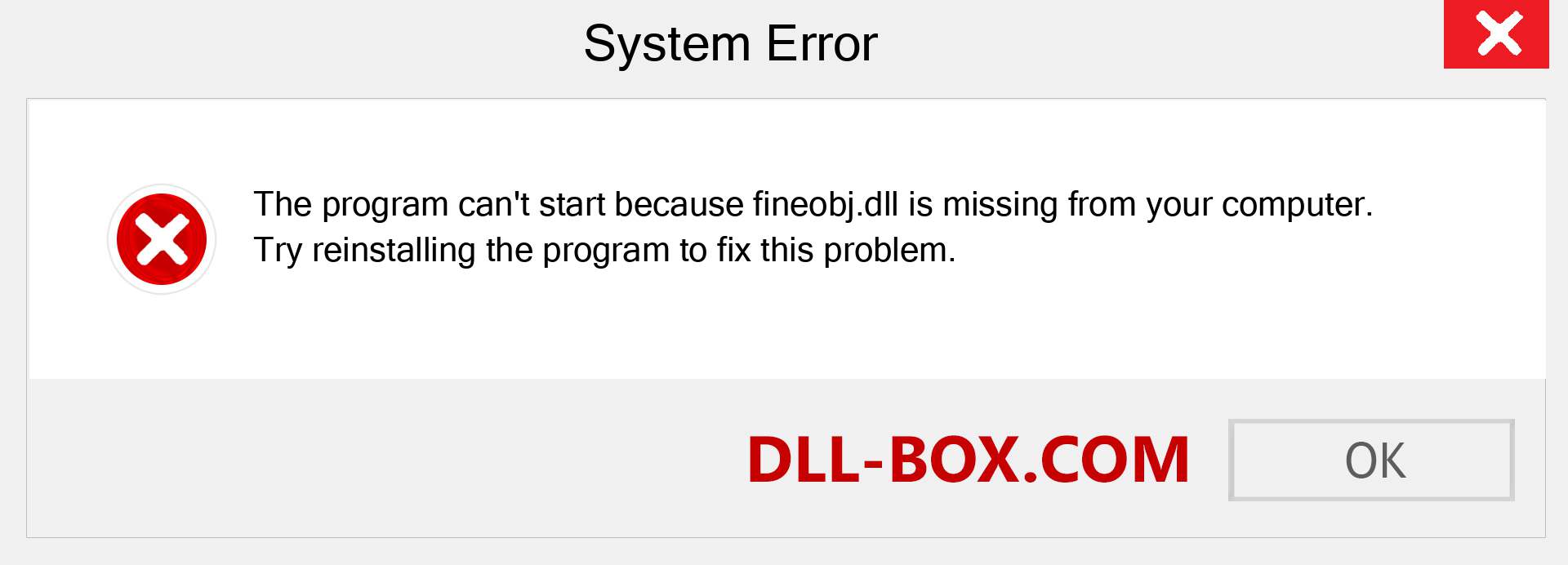  fineobj.dll file is missing?. Download for Windows 7, 8, 10 - Fix  fineobj dll Missing Error on Windows, photos, images